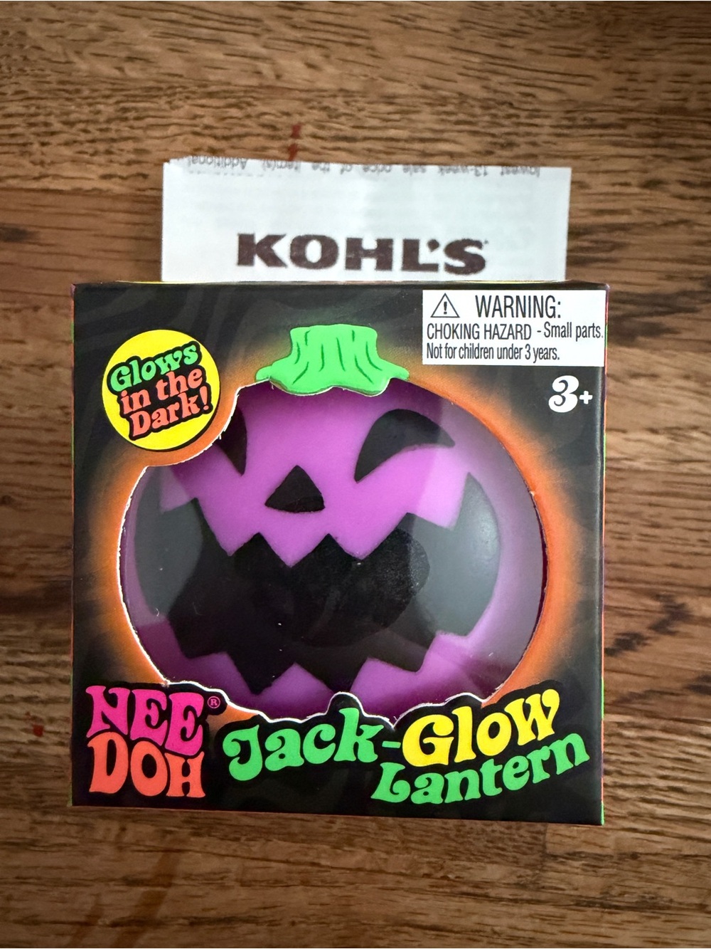 NeeDoh Jack-Glow Lantern - purple glow in the dark NWT